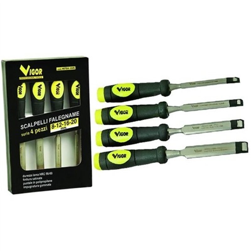 Serie 4 scalpelli da falegname Vigor 48704-10