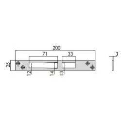 Cisa 06461.01.0 stainless steel striking plate