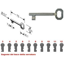 Key for internal door lock BONAITI Patent