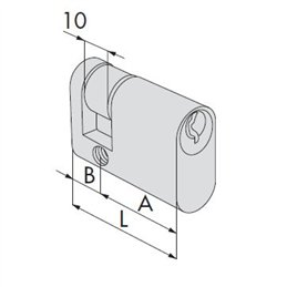 Mezzo cilindro ovale Cisa 08220.02.0 ottone