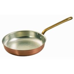 Round tinned copper frying pan 1 handle