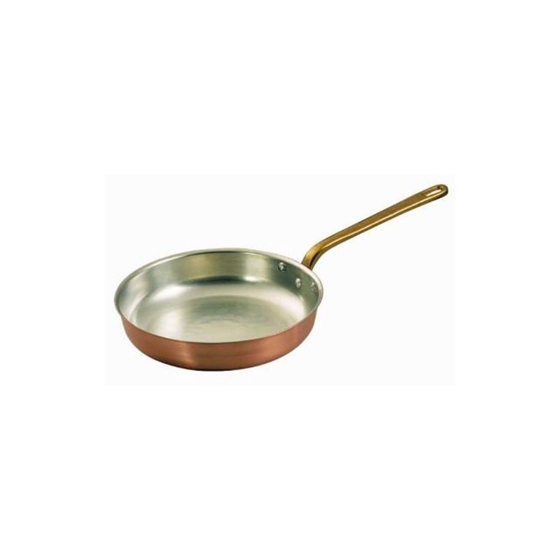Round tinned copper frying pan 1 handle