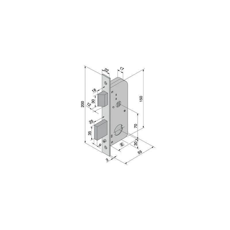 Mortise lock for gates WELKA 067