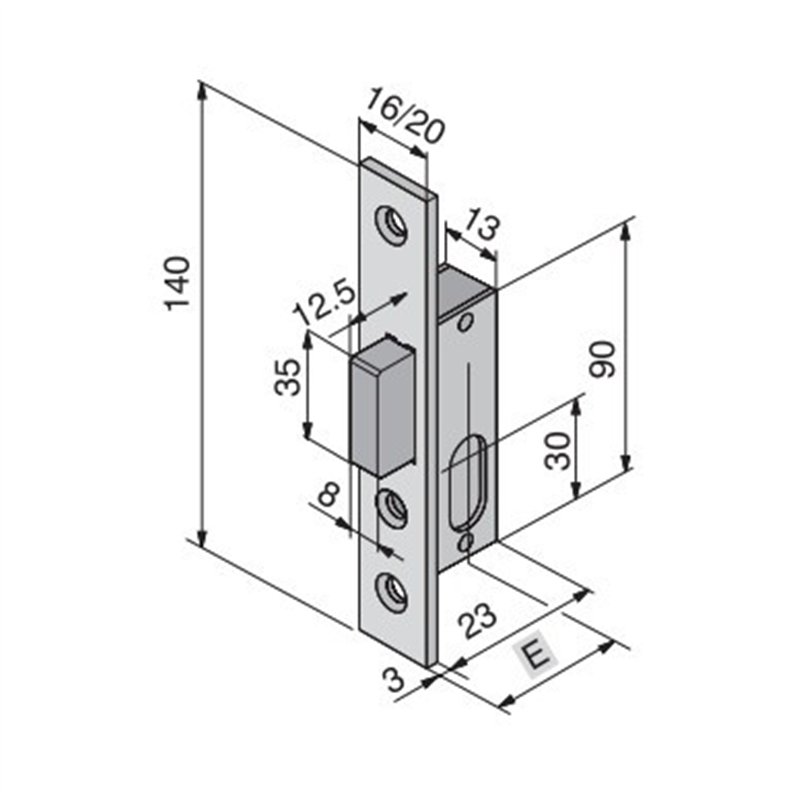 Mortise lock for WELKA 112 upright