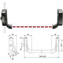 Maniglione antipanico ISEO Idea Base modulare 9414000505