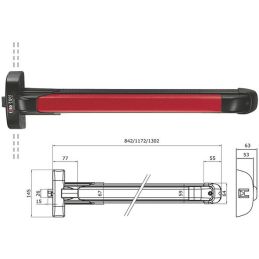 Maniglione antipanico Cisa 59801.11.0 Fast Touch Laterale L 840 