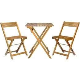 Garden Set Table 2 Chairs in Wood - ETTORE