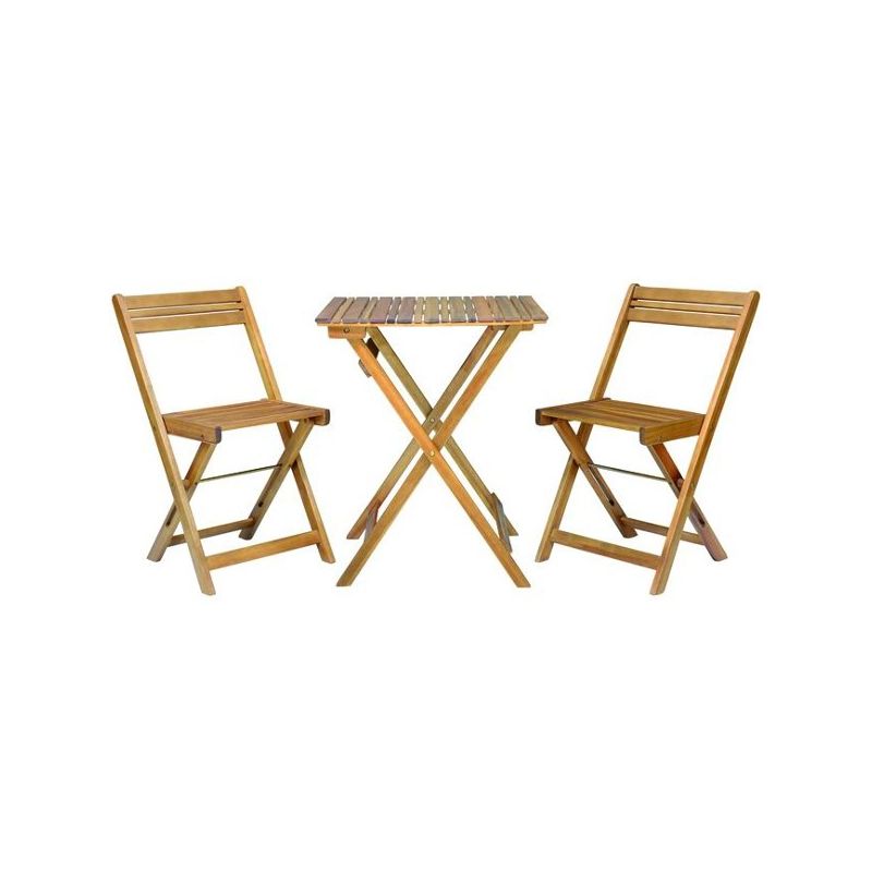 Garden Set Table 2 Chairs in Wood - ETTORE