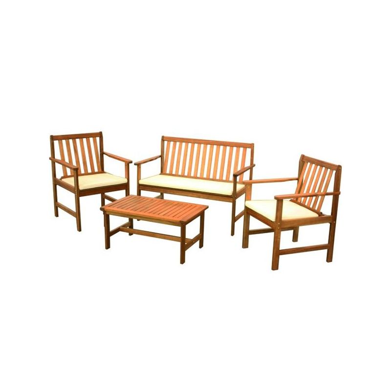 Set Giardino Tavolo+ divano + 2 sedie in Legno - ENEA