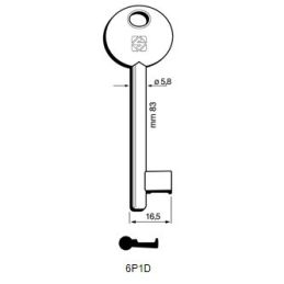 Right passepartout key for AGB internal door locks