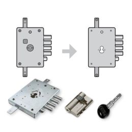 Kit trasformazione Serratura 3+1 da Doppia Mappa a Cilindro Europeo Porta  Blindata