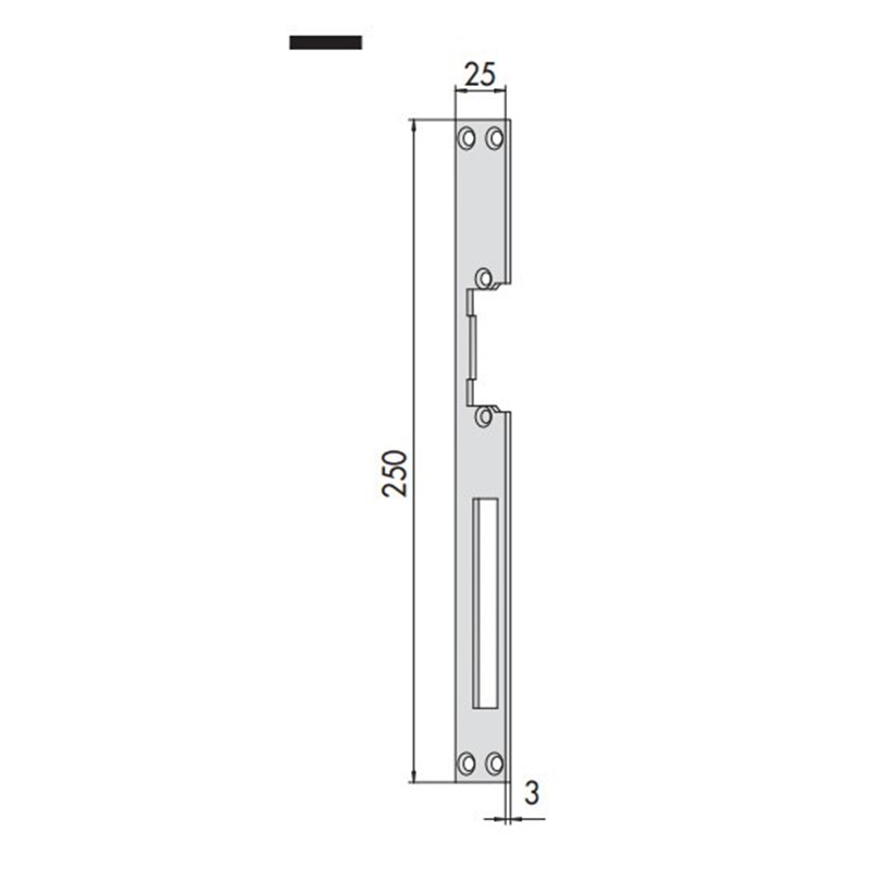 Placca frontale piatta 05001 CISA per incontro elettrico