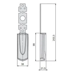 Cisa external plate 07176.66 blind for Fast-Touch handles