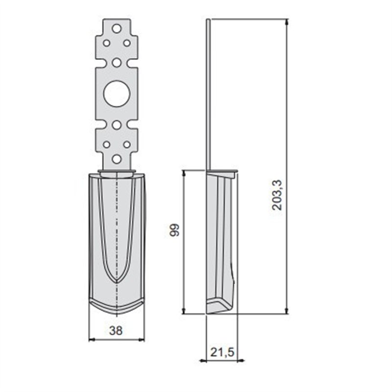 Cisa external plate 07176.66 blind for Fast-Touch handles