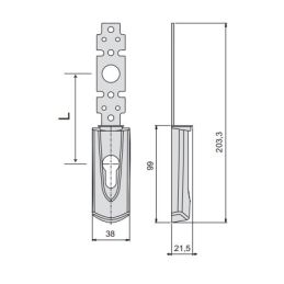 Cisa external plate 07176.62 center distance 85mm for