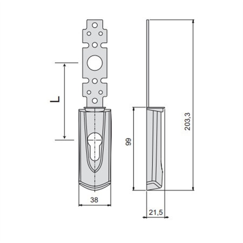 Placca esterna Cisa 07176.62 interasse 85mm per maniglioni