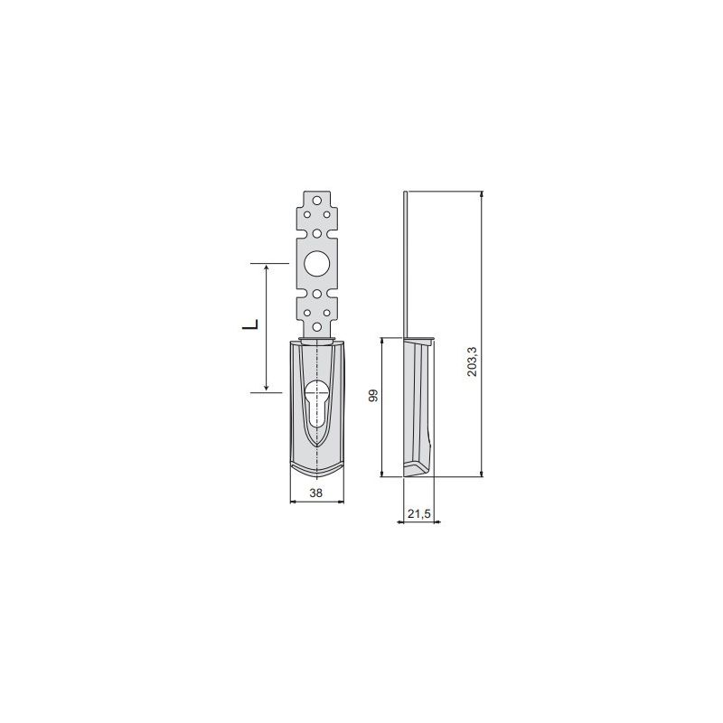 Cisa external plate 07176.63 center distance 92mm for