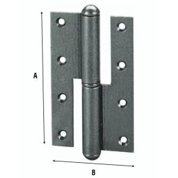 Flat hinge for doors - in iron