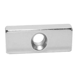 Perforated rectangular magnet 20x10x3 with neodymium
