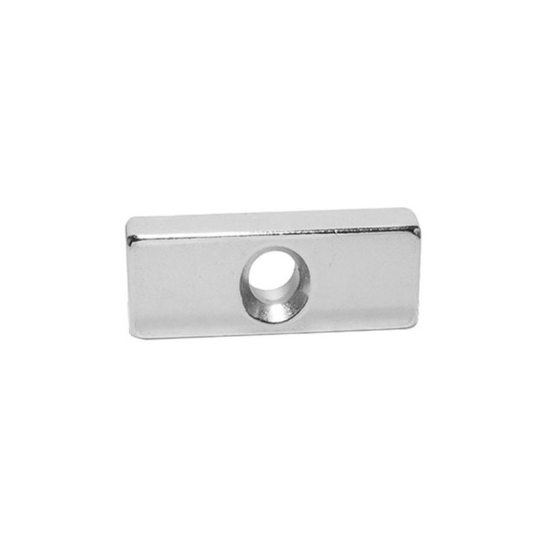 Perforated rectangular magnet 20x10x3 with neodymium