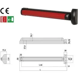 Cisa 59711.00 0FR Fast-touch panic exit device for fire