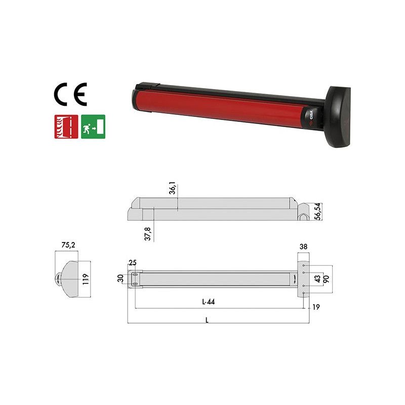 Cisa 59711.00 0FR Fast-touch panic exit device for fire
