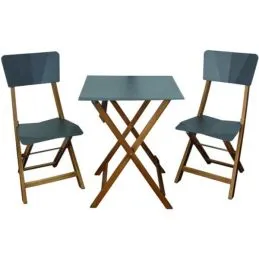 Garden Set Table + 2 chairs in Wood - MENELAO