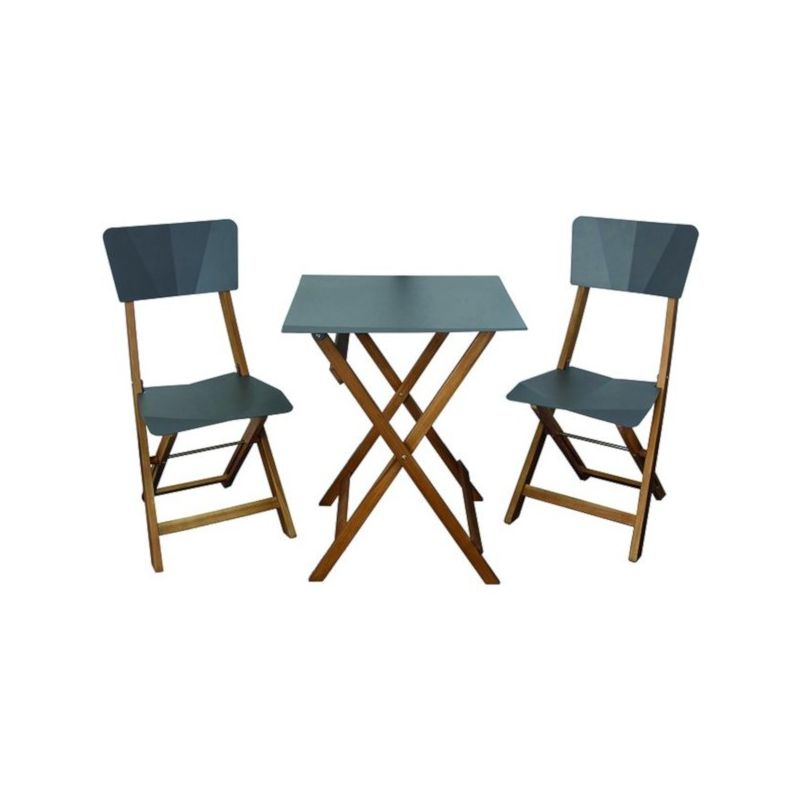 Garden Set Table + 2 chairs in Wood - MENELAO