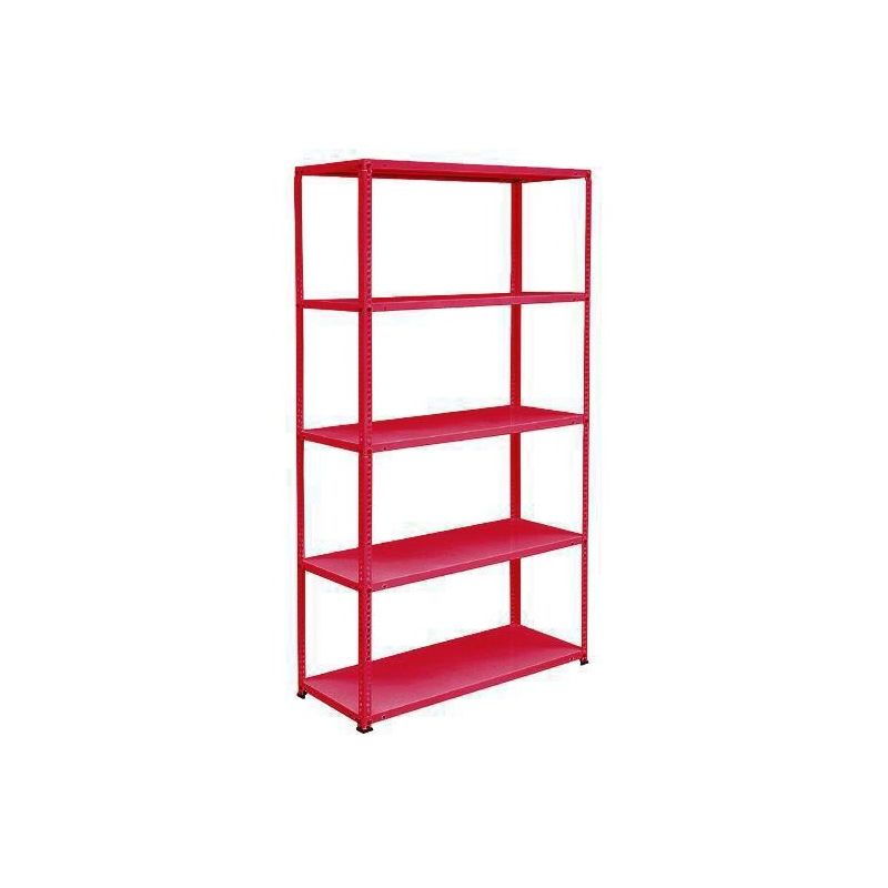 Metal shelf in kit with bolts 5 floors cm.100x40x180H RED