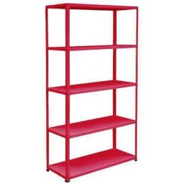 Metal shelf in kit with bolts 5 floors cm.100x40x180H RED