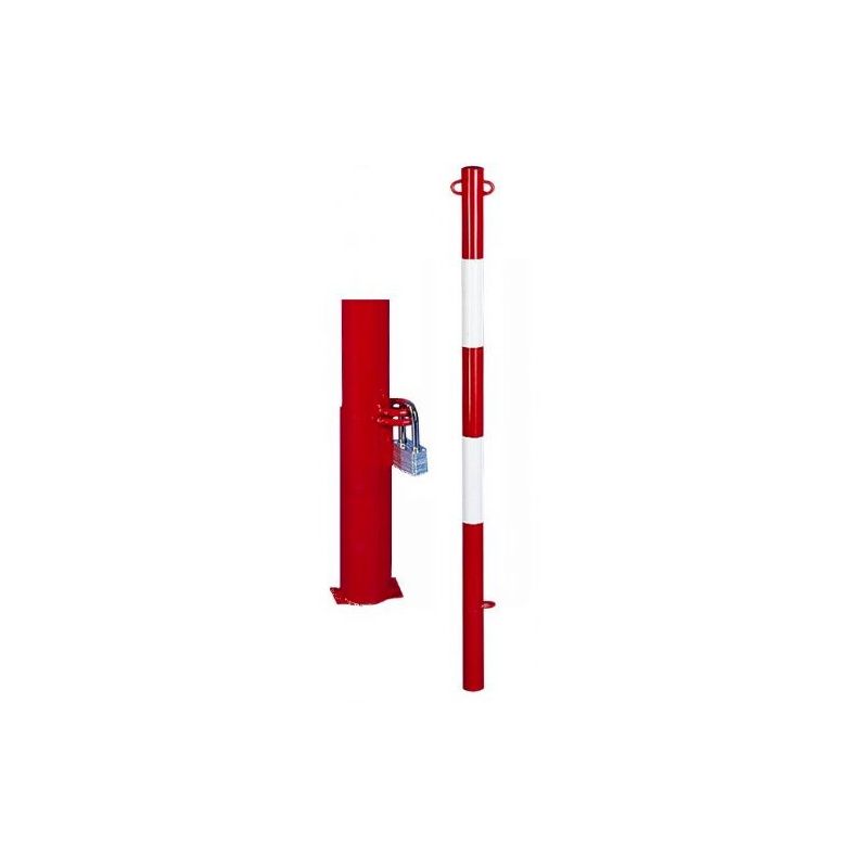 Parapedonal bollard post d.60x120mm white / red