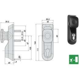 Maniglione antipanico Cisa 59816.11 Fast Touch Verticale L=840 - Cod.  159816110 - ToolShop Italia