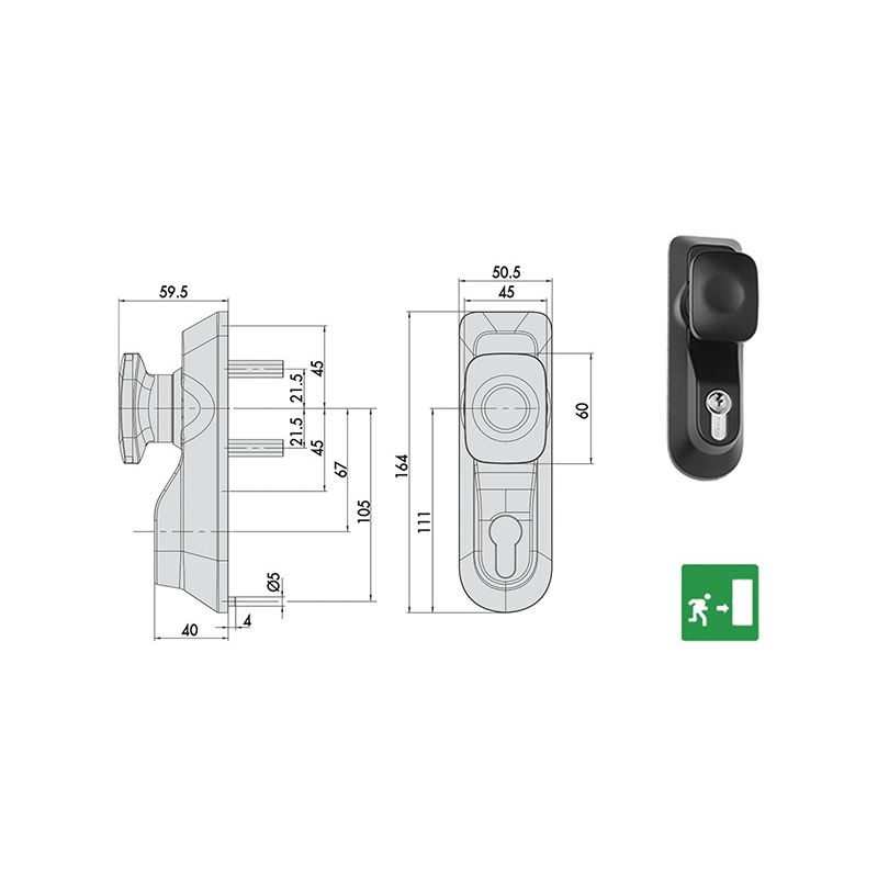 Cisa external control 07078.69 for panic exit device