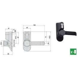 Cisa external control 07078.38 for panic exit device