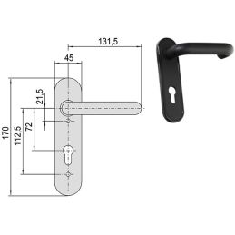 Cisa handle 07076.16 for single panic exit device
