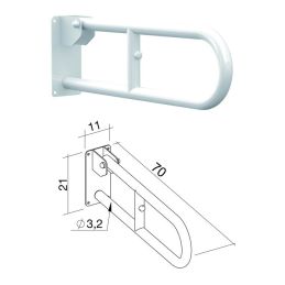 ECO white folding bathroom handle 70 cm