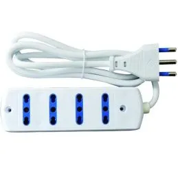 Ciabatta multipresa elettrica 4 posti bipasso spina 16A