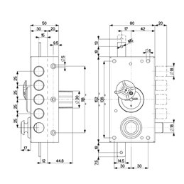 Lock applied Mottura 20.507 double-bit key