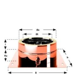 Base plate with central exhaust double wall flue ISO25 De Marinis Copper