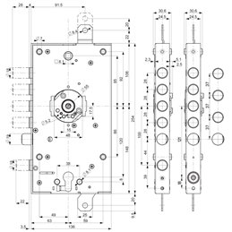 Armoring door lock Mottura 3DKEY 3D.587 Double system