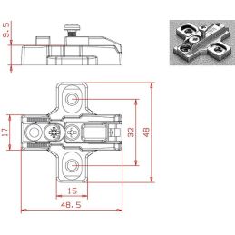 CERNIERA SALICE F.35 COLLO PIANO FORTI SPESSORI