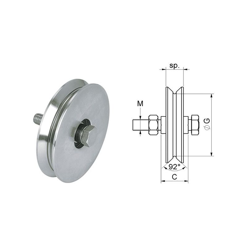 Wheel for gates V groove 1 bearing Wheel for gates V groove 1 bearing