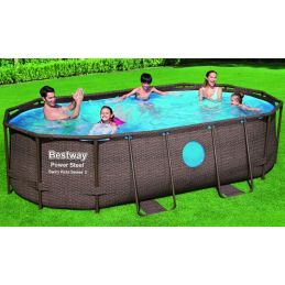 BestWay 56714 Power Steel Rattan 427x250 oval outdoor pool