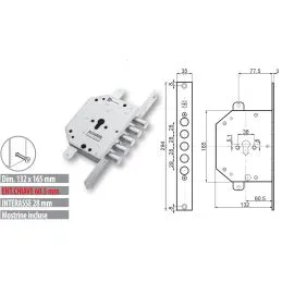 Serratura porta blindata Mottura 89C850/M triplice cil.europeo