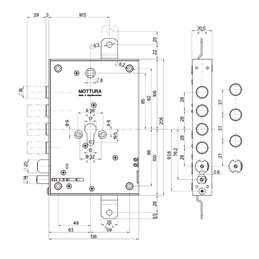 Armored door lock Mottura 85.37ENE Electric triple 1 / 2g