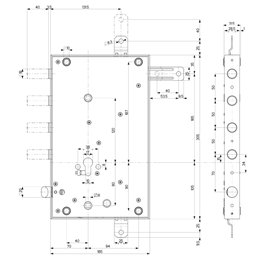 Mottura security door lock SERRABLINDA 85.462 quintuple 1 / 2g