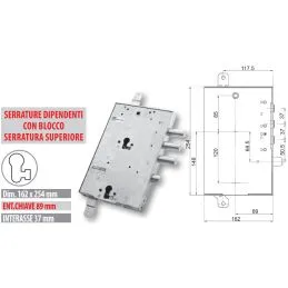 Security door lock Mottura 89.8595G/WQ Euro profyle for GARDESA