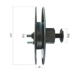 Reduction pulley for roller shutter shaft - cap for metal roller
