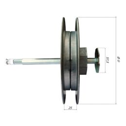 Pulley for roller shutter shaft - cap for adjustable metal