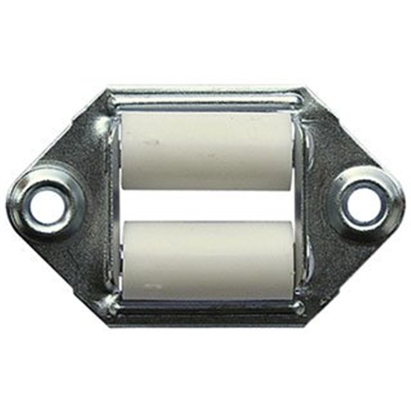 Horizontal belt guide for roller shutters roller shutters